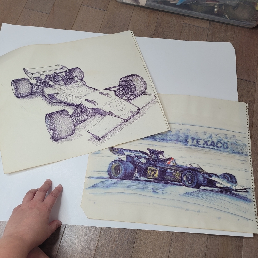 Original race car drawings